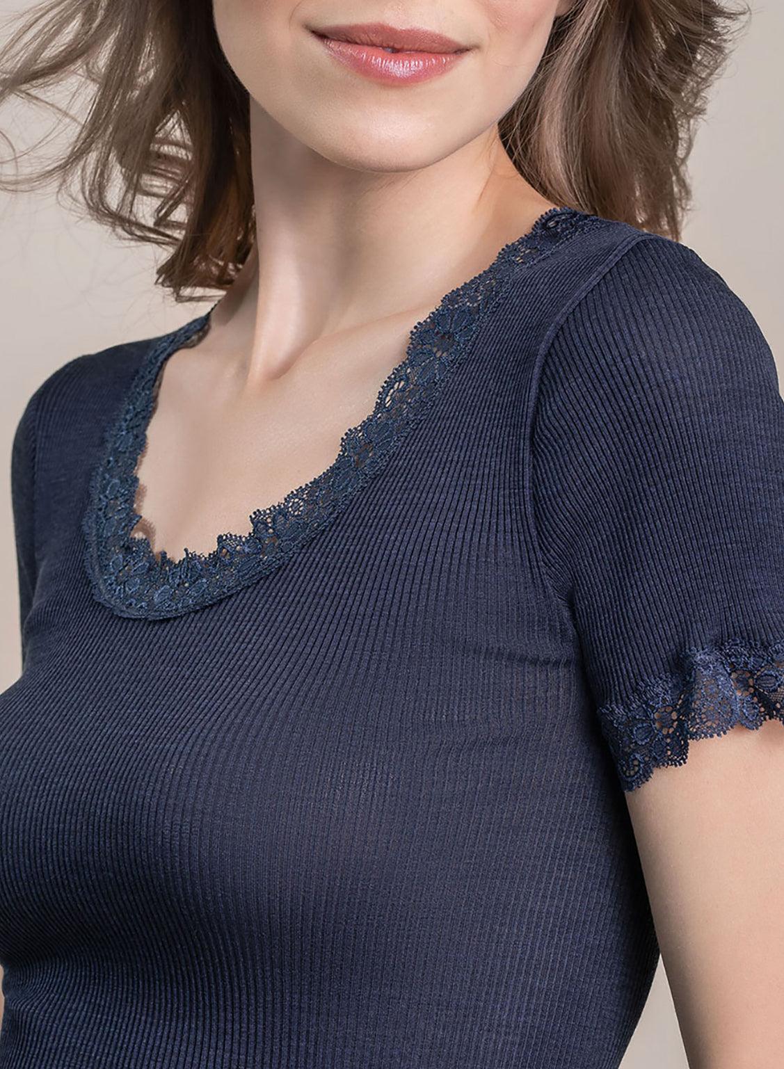 8503-Camiseta interior Lana y Seda - BEST LUXURY STYLE AND ITALIAN CULTURE