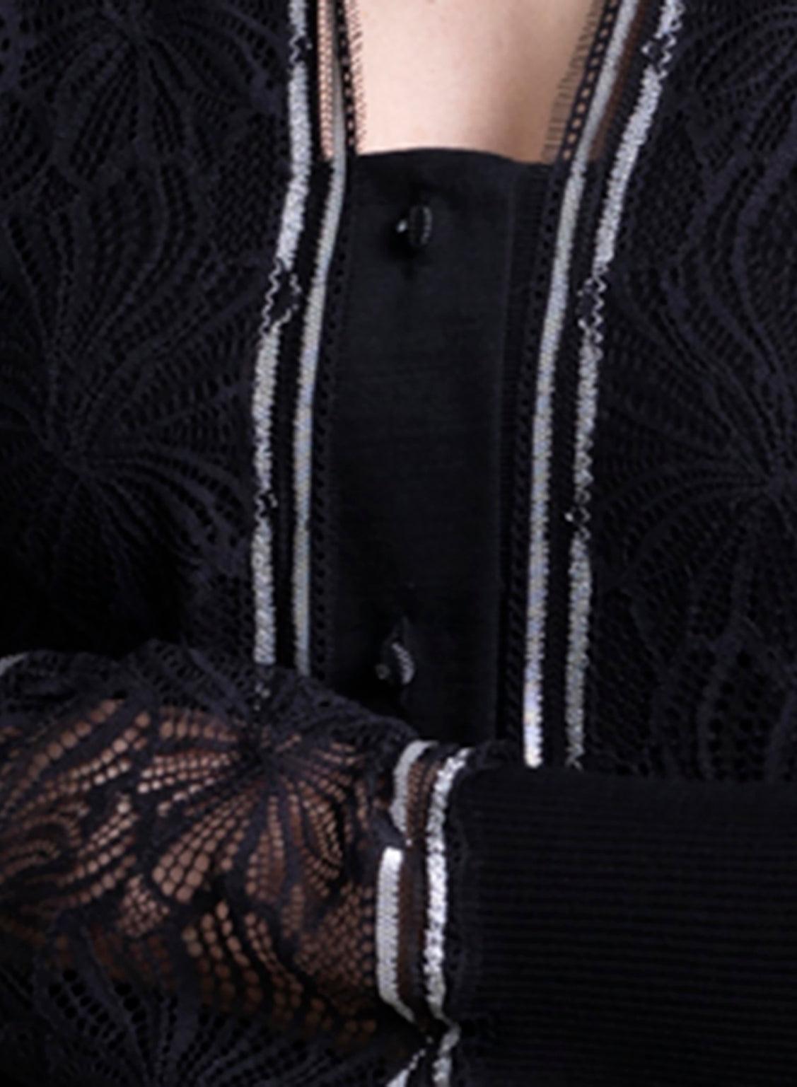 8576-Camiseta encaje Lana y Seda - BEST LUXURY STYLE AND ITALIAN CULTURE