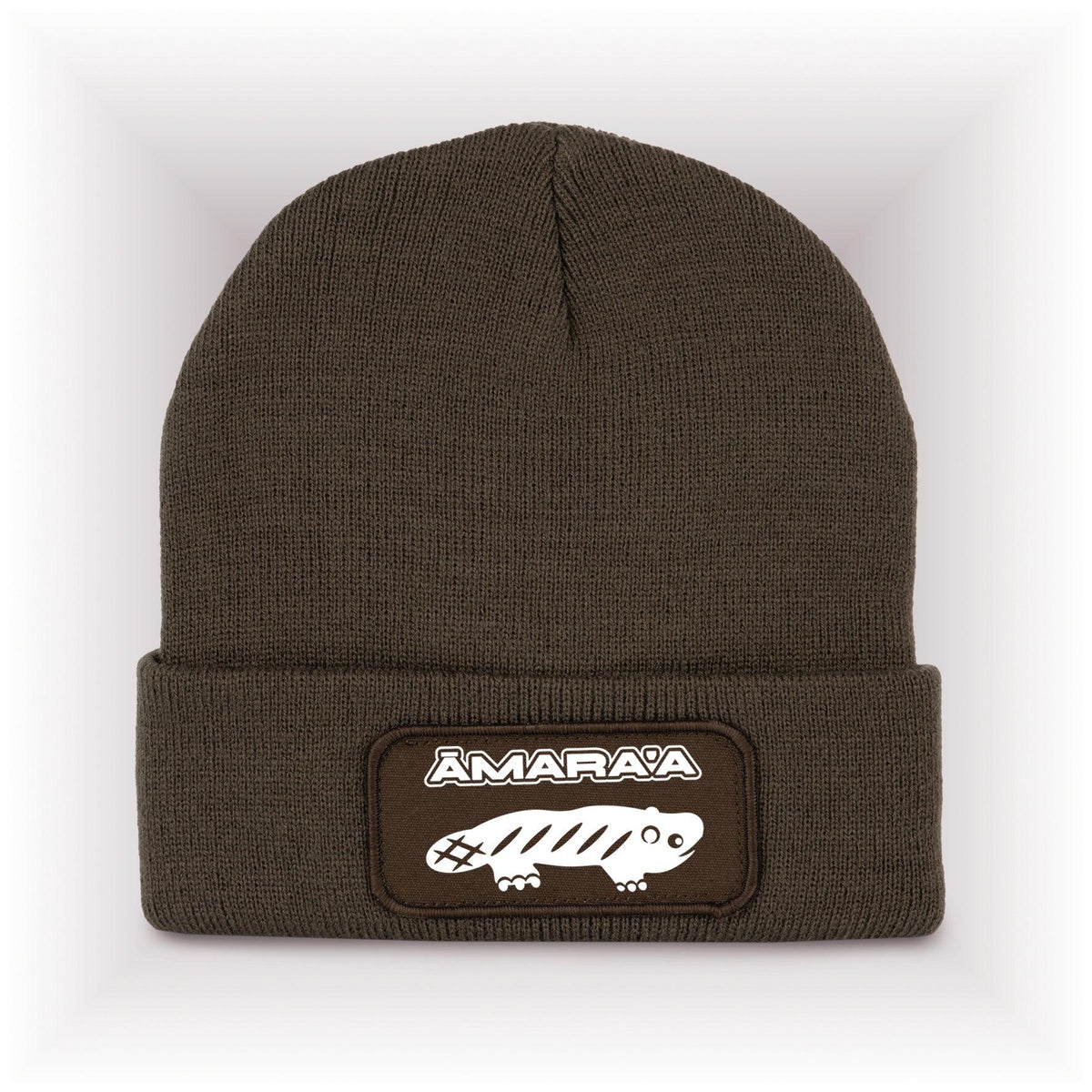 AMARA-A AM01 Gorro con parche White -  Dark Khaki