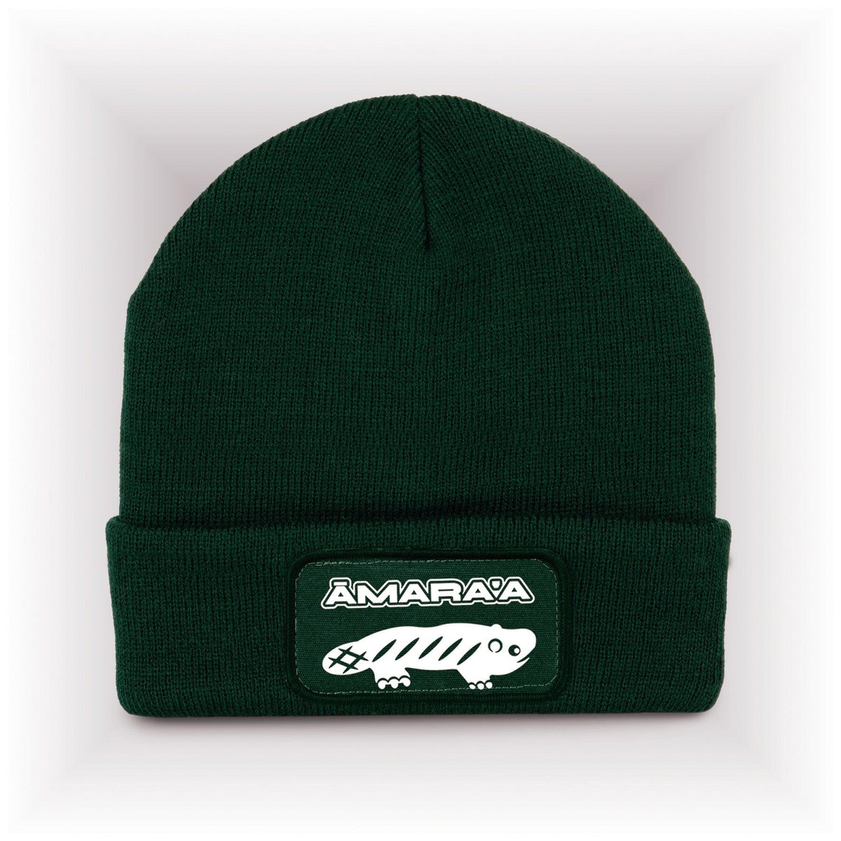 AMARA-A AM01 Gorro con parche White -  Forest Green