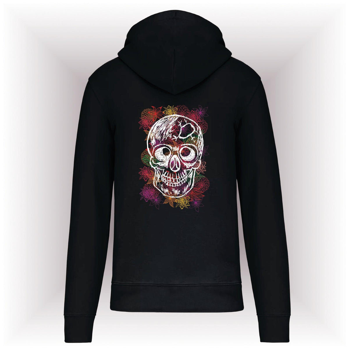 AMARA-A AM02 Sudadera capucha y cremallera CALAVERA WHITE-BLACK