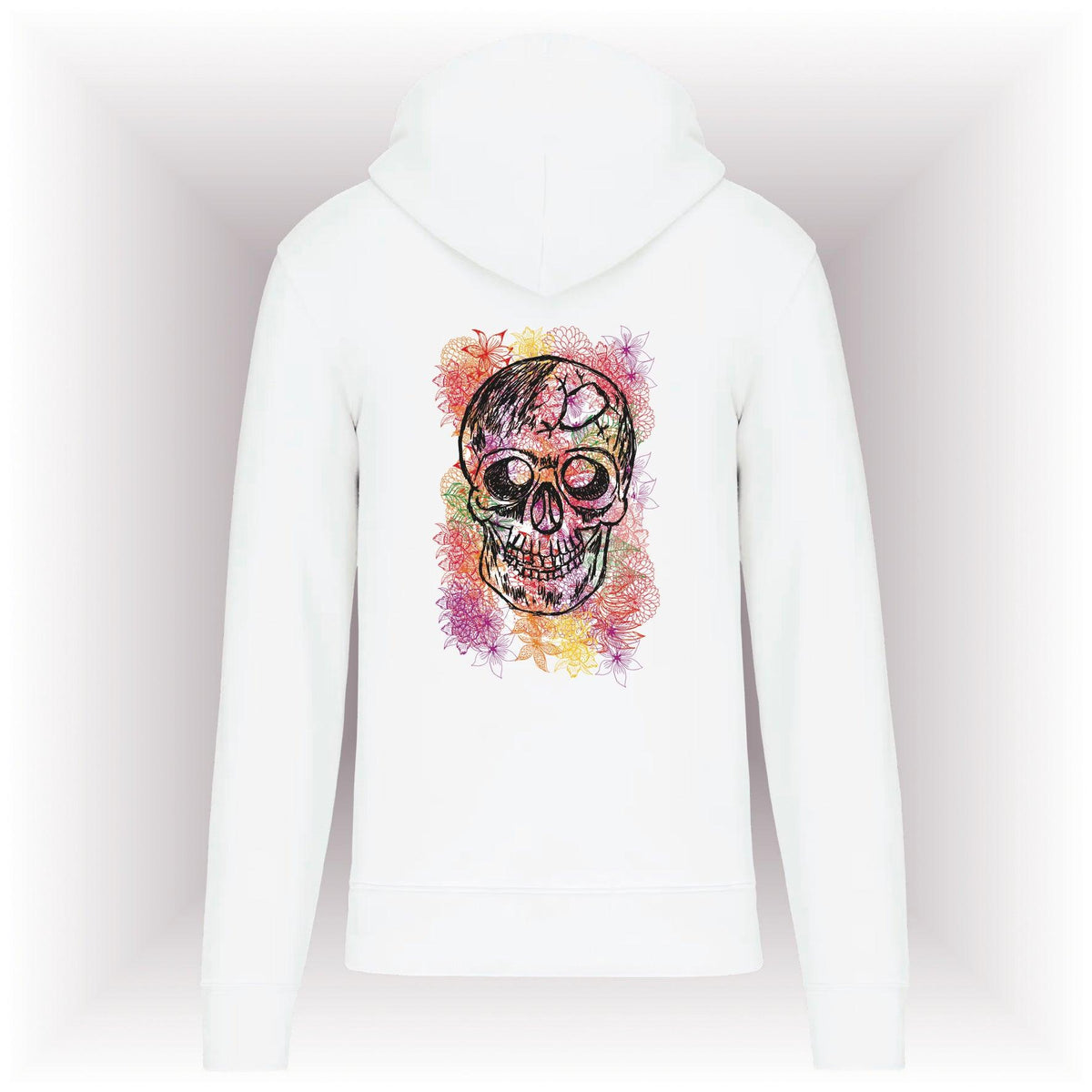 AMARA-A AM02 Sudadera capucha y cremallera CALAVERA BLACK-WHITE