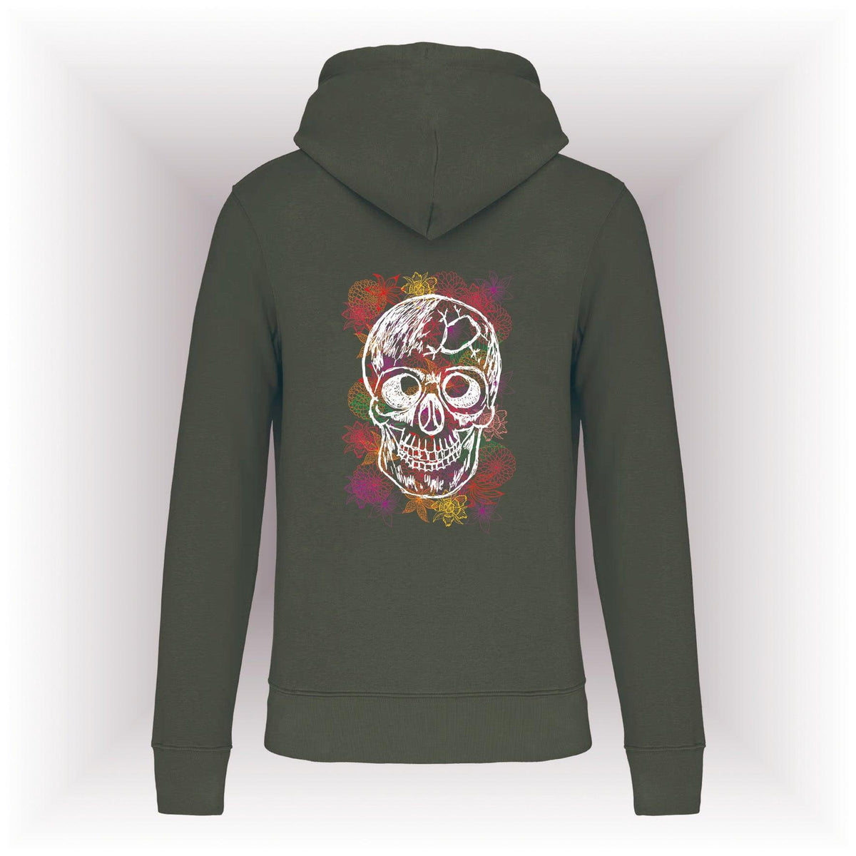 AMARA-A AM04 Sudadera capucha CALAVERA BLACK - DARK KHAKI