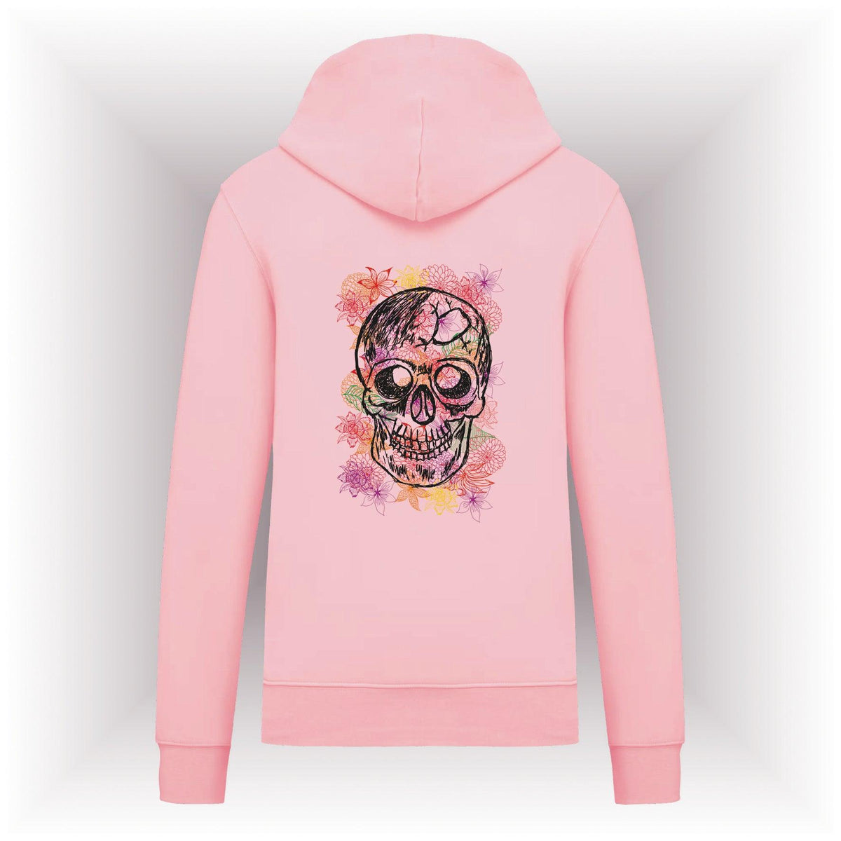 AMARA-A AM04 Sudadera capucha CALAVERA BLACK - PALE PINK
