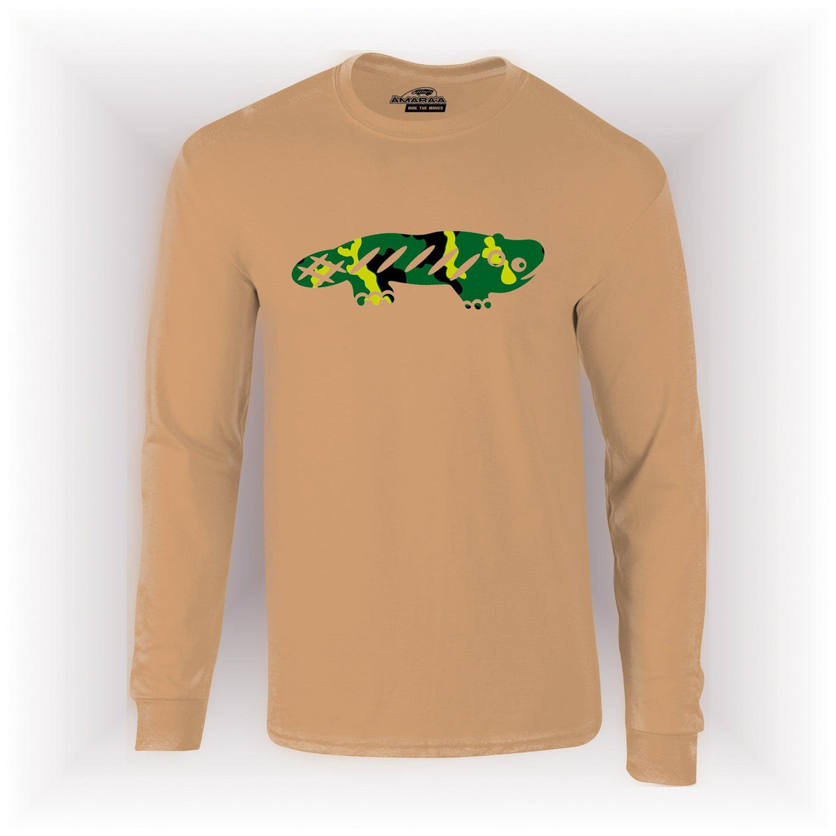 AMARA-A AM12 UNISEX LONG SLEEVE T-SHIRT CAMOUFLAGE - DARK BEIGE