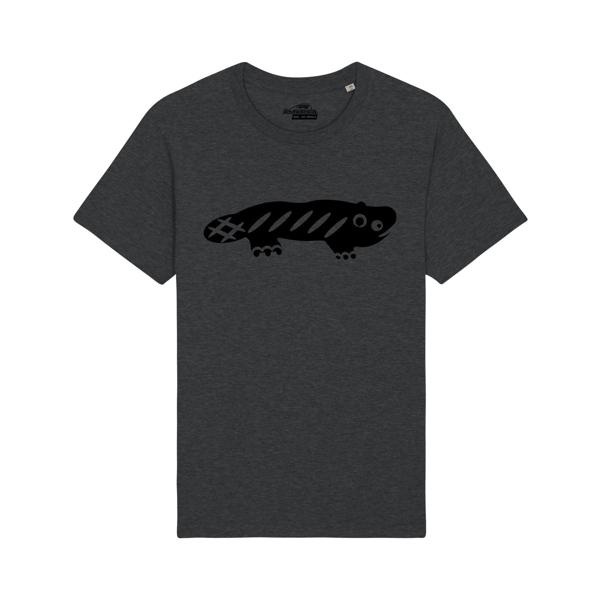AMARA-A BS01 - T Shirt Ajolote grande BLACK - DARK GREY
