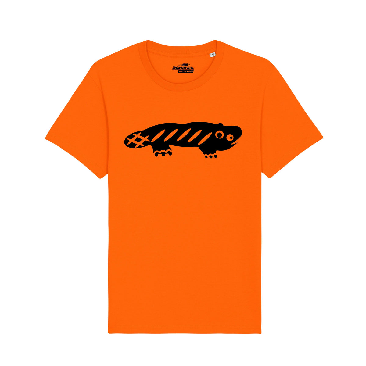 AMARA-A BS01 - T Shirt Ajolote grande BLACK - ORANGE
