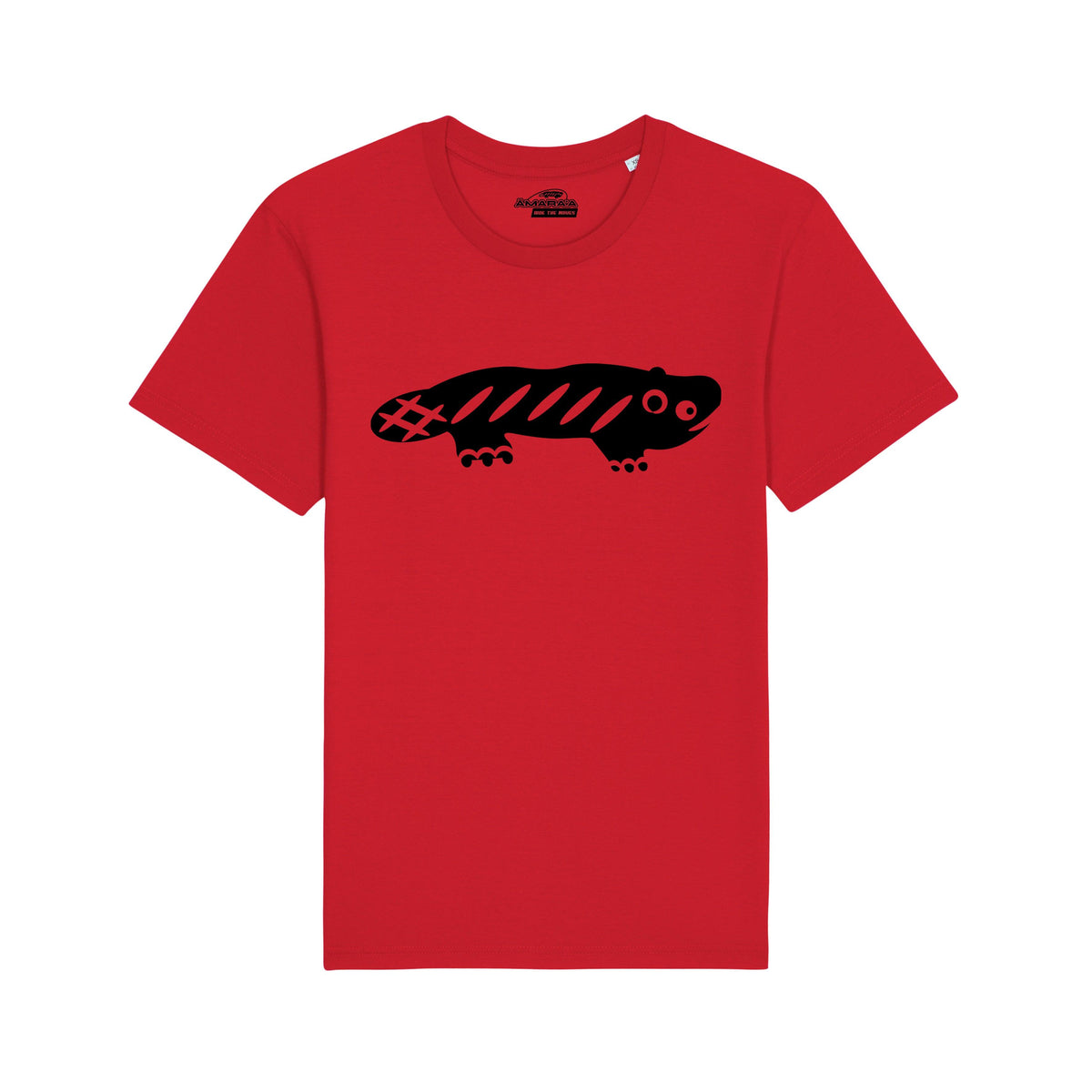 AMARA-A BS01 - T Shirt Ajolote grande BLACK - RED