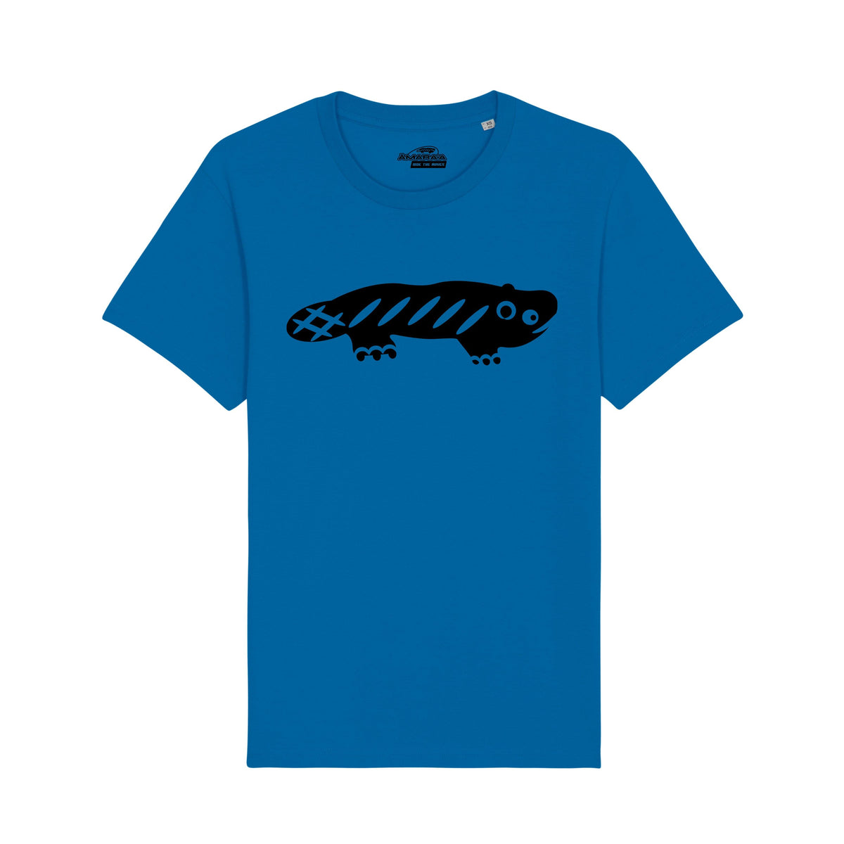 AMARA-A BS01 - T Shirt Ajolote grande BLACK - ROYAL BLUE