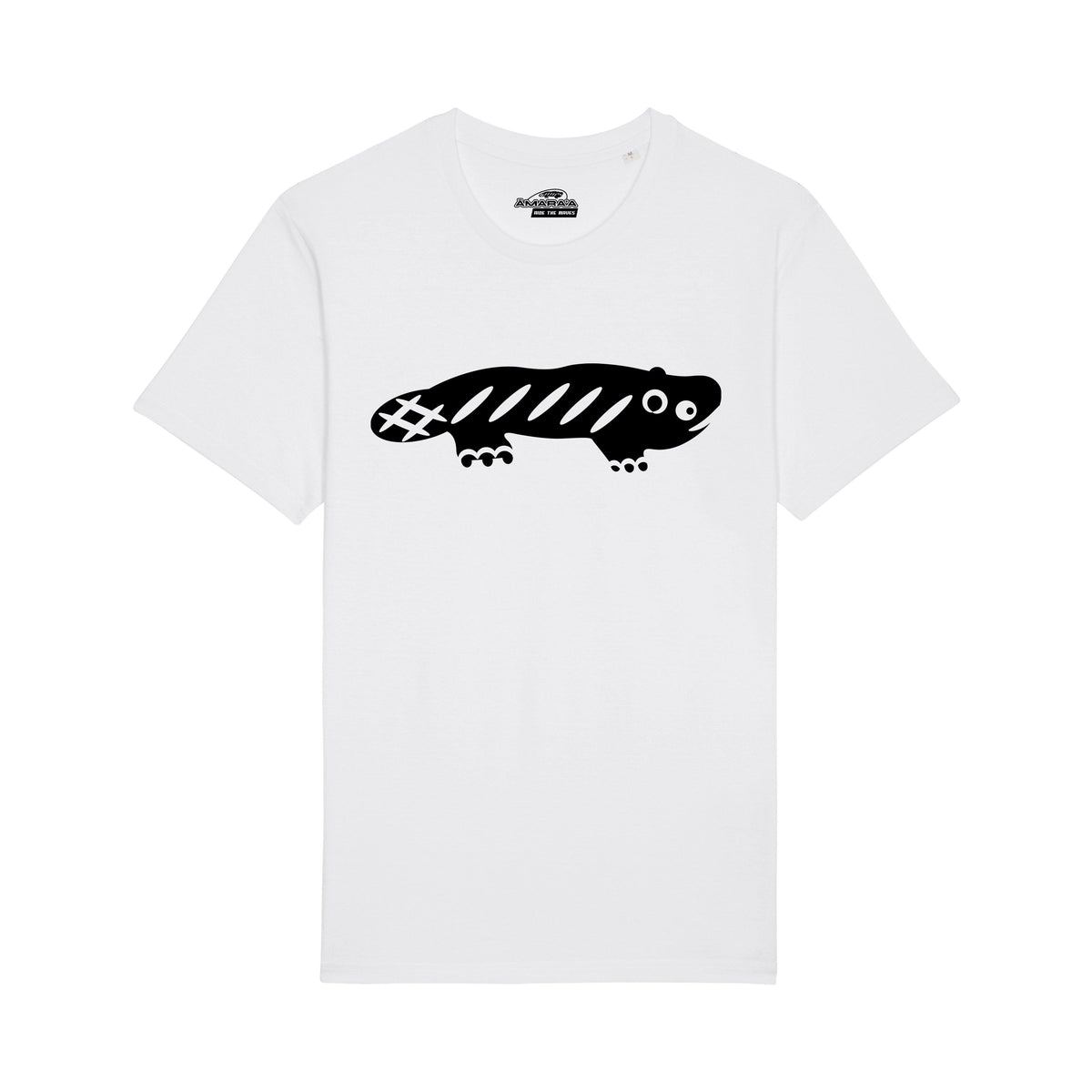 AMARA-A BS01 - T Shirt Ajolote grande BLACK - WHITE