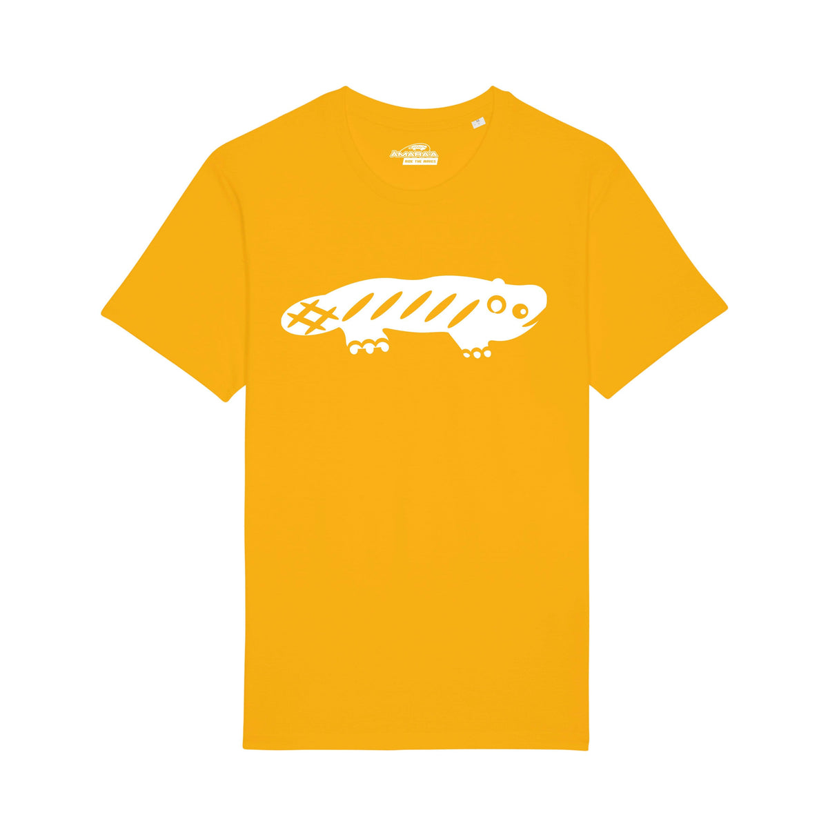 AMARA-A BS01 - T Shirt Ajolote grande WHITE - SPECTRA YELLOW