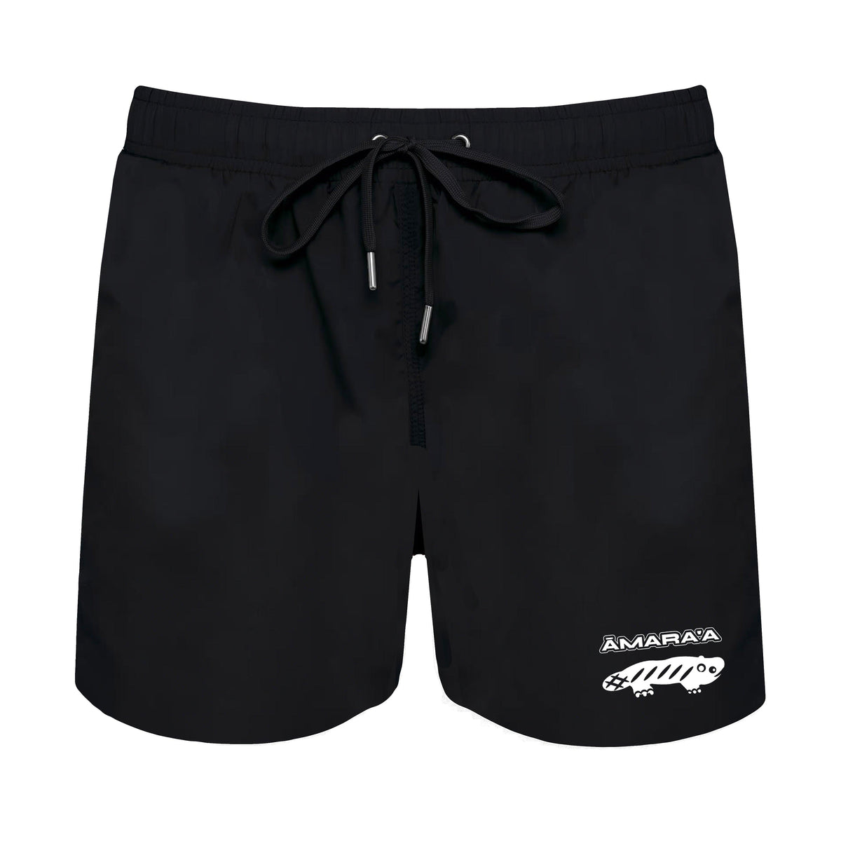 AMARA-A BS11 Bañador Ajolote pequeño + texto WHITE - BLACK