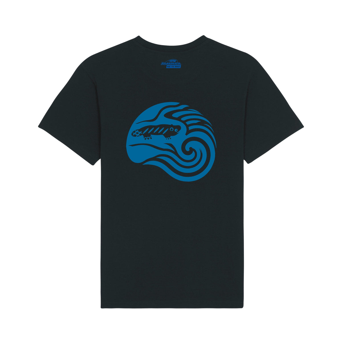 AMARA-A BS13 - T Shirt Ola Grande Back - BLUE FLUO - BLACK