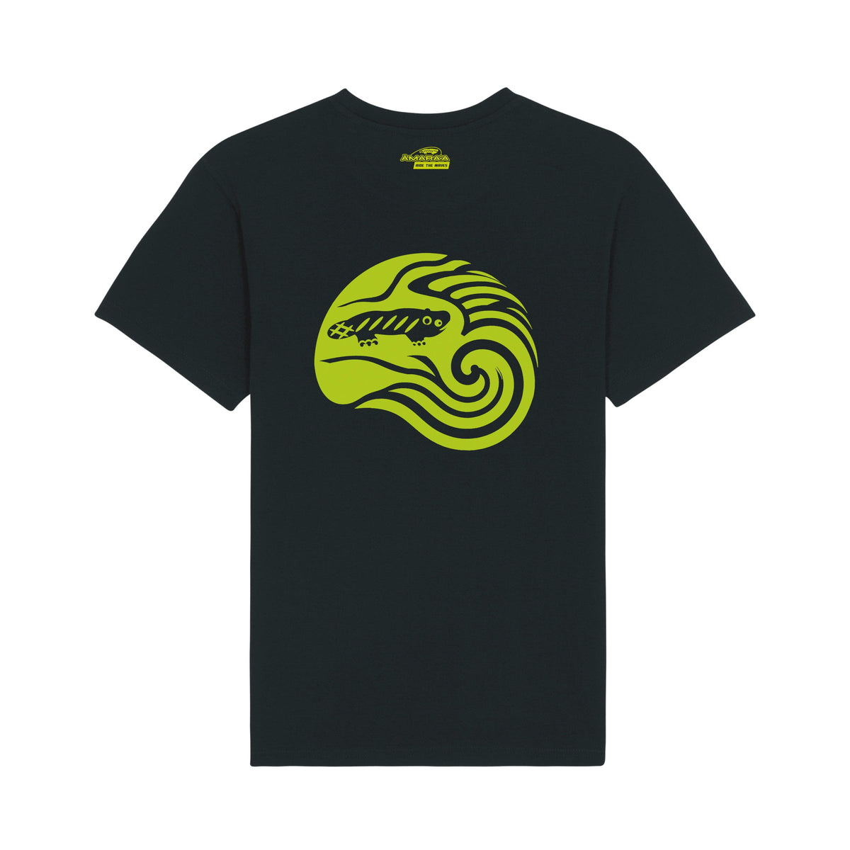 AMARA-A BS13 - T Shirt Ola Grande Back - GREEN FLUO - BLACK