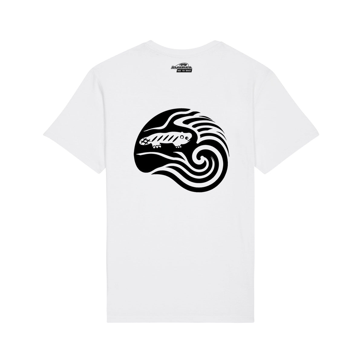 AMARA-A BS13 - T Shirt Ola Grande Back - BLACK WHITE