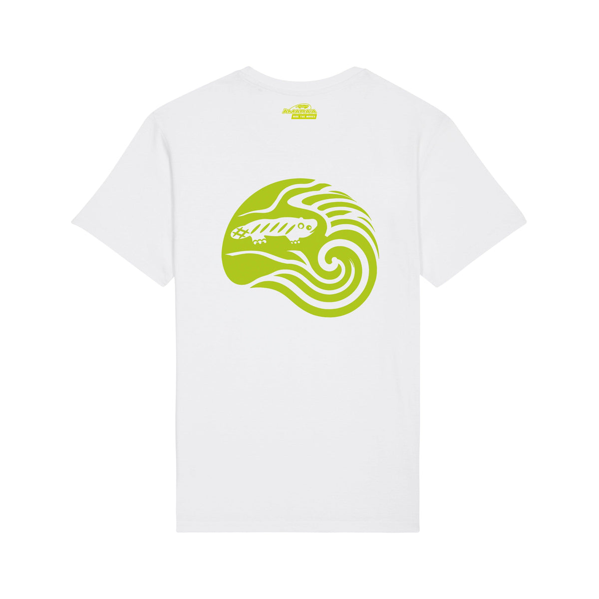 AMARA-A BS13 - T Shirt Ola Grande Back - GREEN FLUO - WHITE