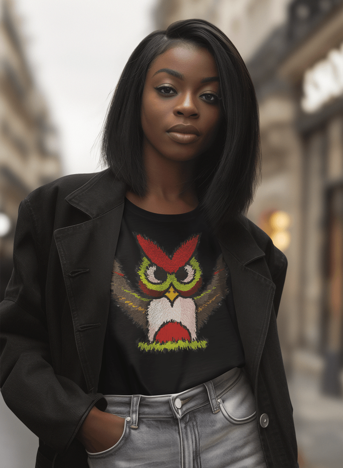 T-shirt TSF Gufo 3D - Black - BEST LUXURY STYLE AND ITALIAN CULTURE