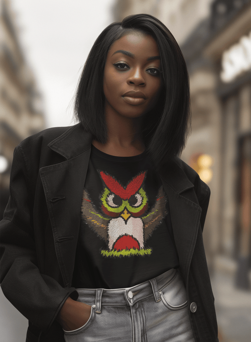 T-shirt TSF Gufo 3D - Black - BEST LUXURY STYLE AND ITALIAN CULTURE
