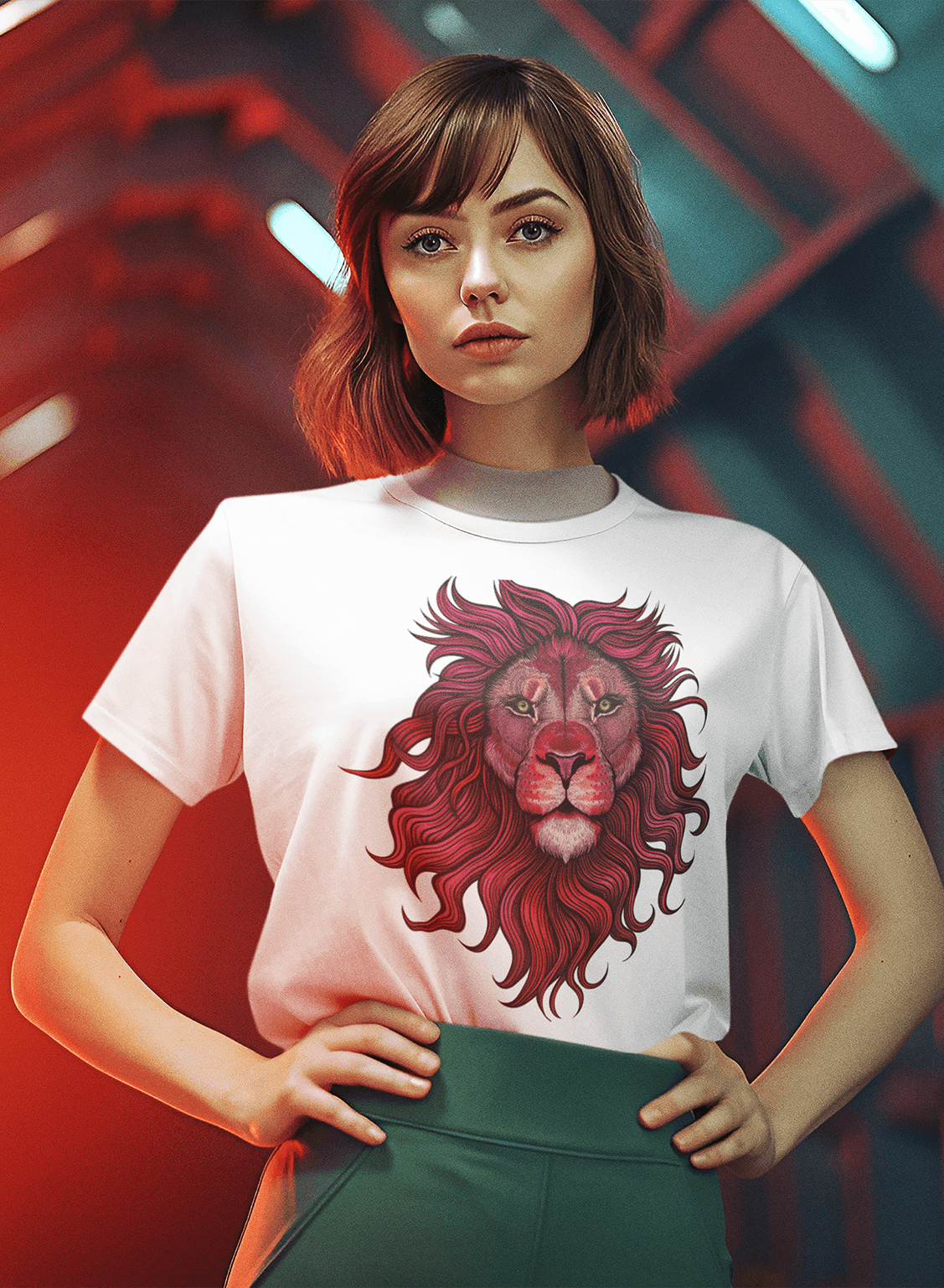 T-shirt TSF Lion - White - BEST LUXURY STYLE AND ITALIAN CULTURE