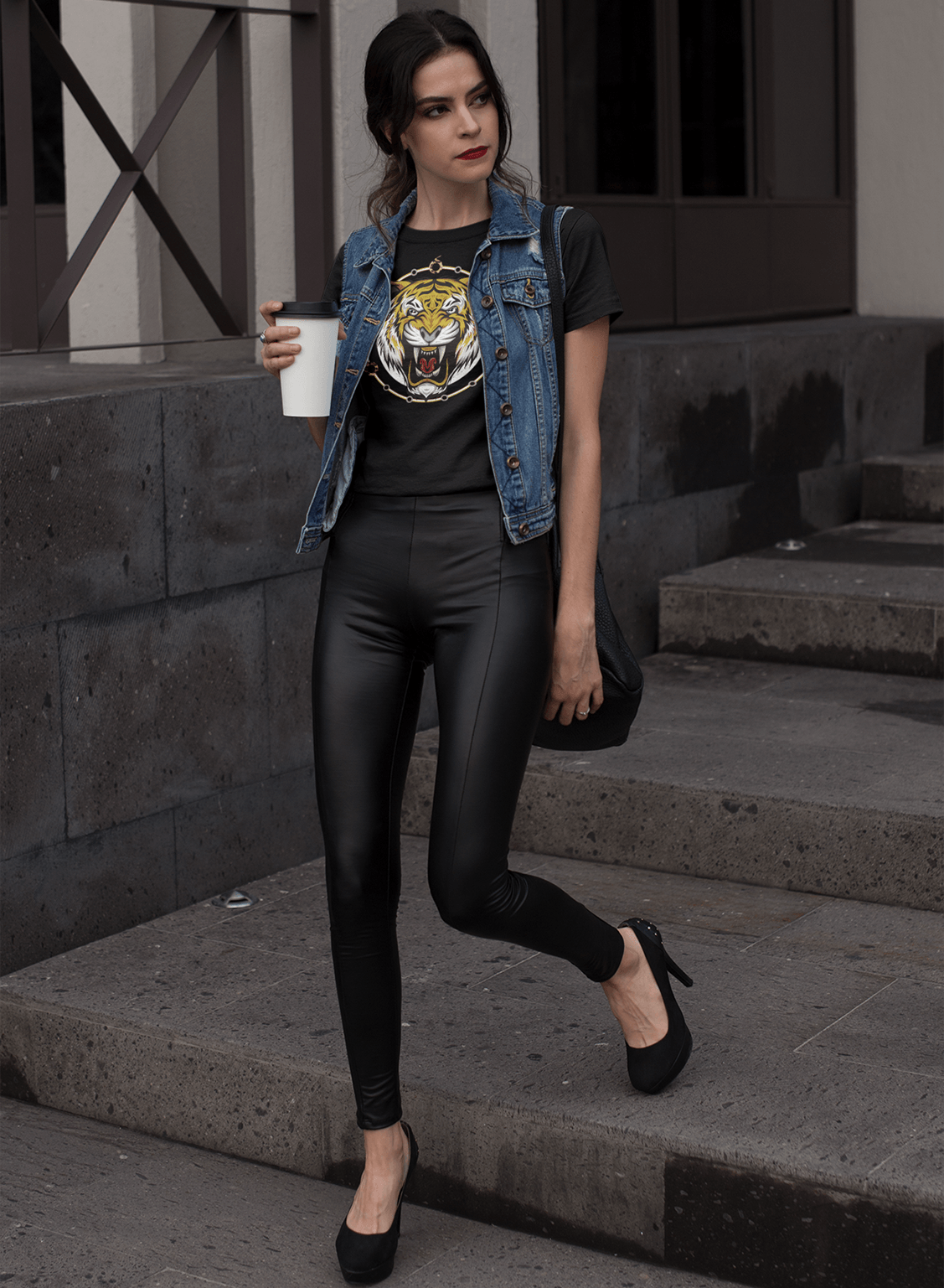 T-shirt TSF Tiger Circle - Black - BEST LUXURY STYLE AND ITALIAN CULTURE