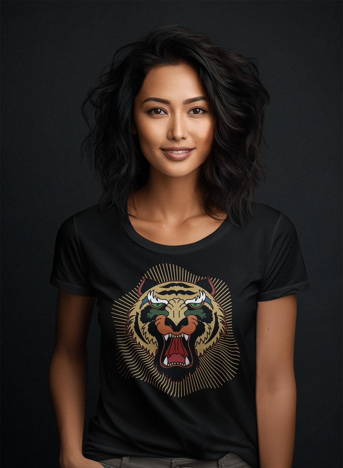 T-shirt TSF Tiger Gold - Black - BEST LUXURY STYLE AND ITALIAN CULTURE