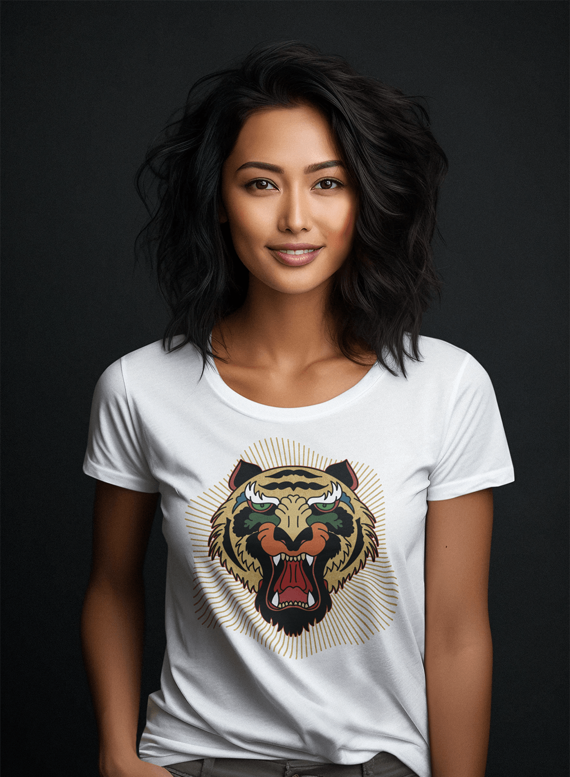 T-shirt TSF Tiger Gold - White - BEST LUXURY STYLE AND ITALIAN CULTURE