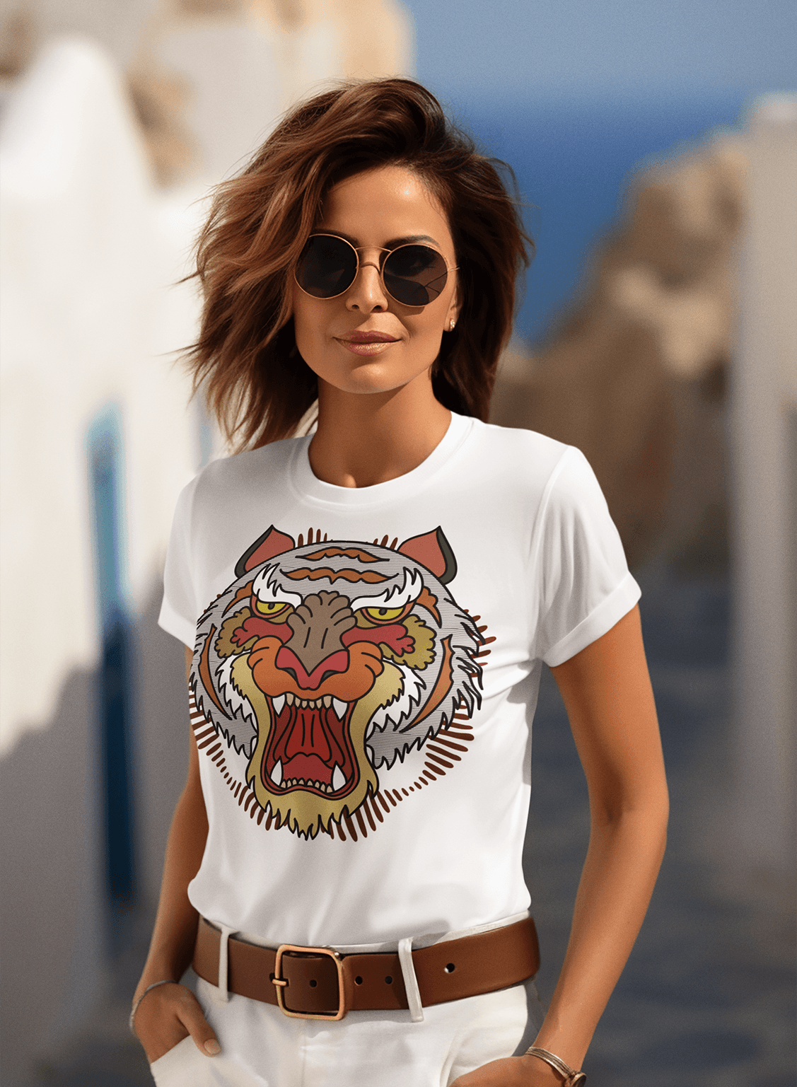 T-shirt TSF Tiger Line - White - BEST LUXURY STYLE AND ITALIAN CULTURE