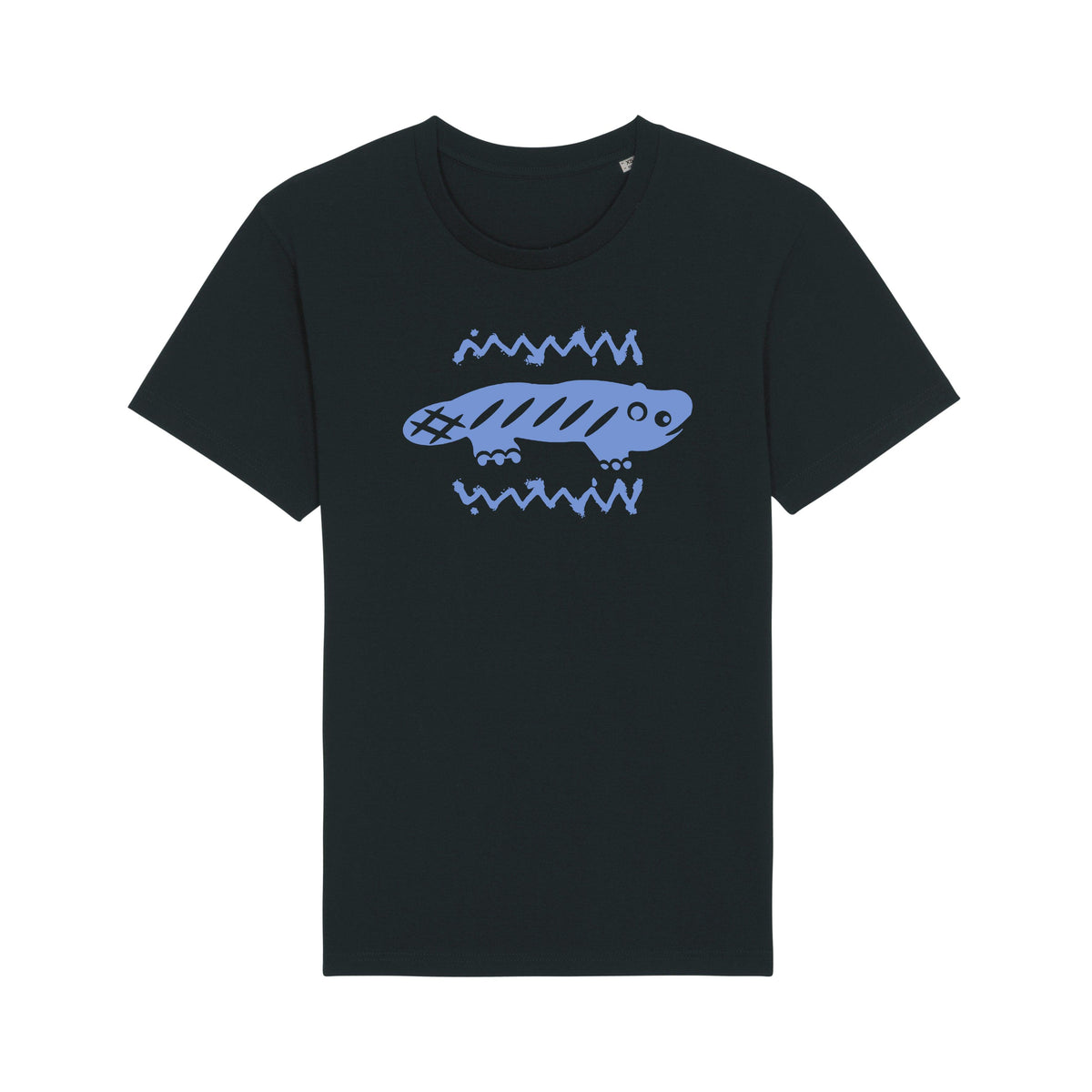 AMARA-A BA01 - T Shirt Ajolote ADVENTURE TROPICAL - BLACK