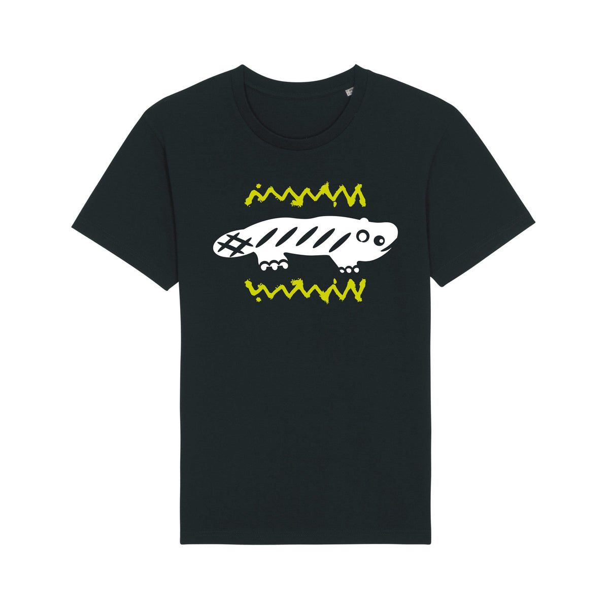 AMARA-A BA01 - T Shirt AJOLOTE ADVENTURE WHITE GREEN - BLACK
