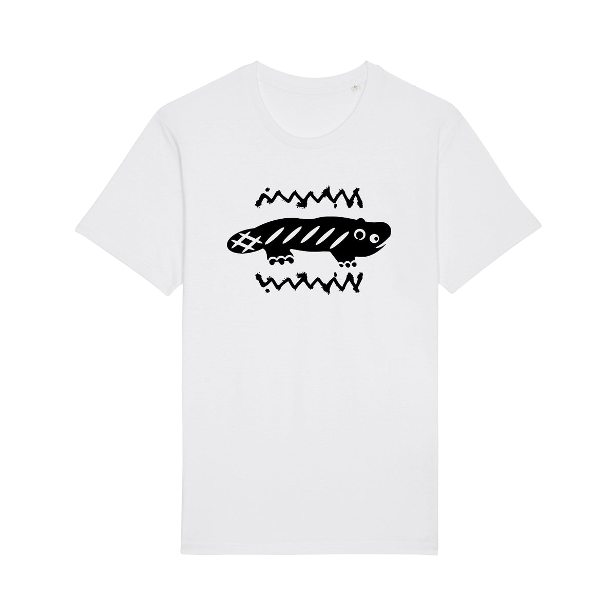 AMARA-A BA01 - T Shirt AJOLOTE ADVENTURE BLACK - WHITE