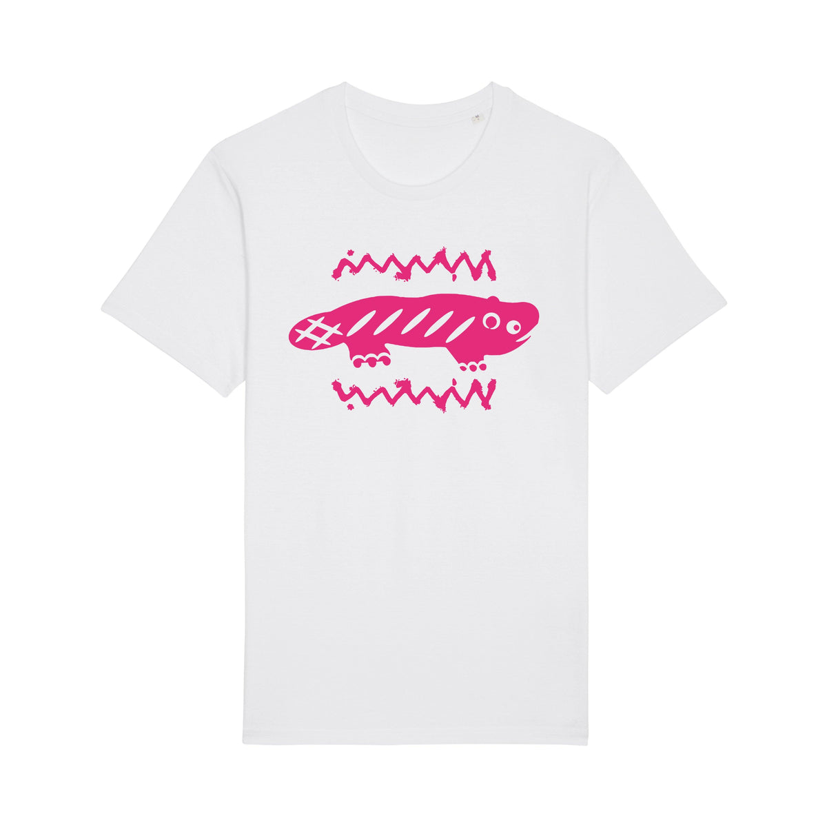 AMARA-A BA01 - T Shirt Ajolote ADVENTURE FUCHSIA - WHITE