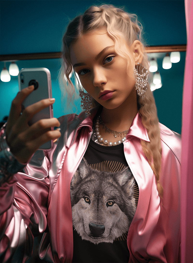T-shirt TSF Wolf - Black - BEST LUXURY STYLE AND ITALIAN CULTURE