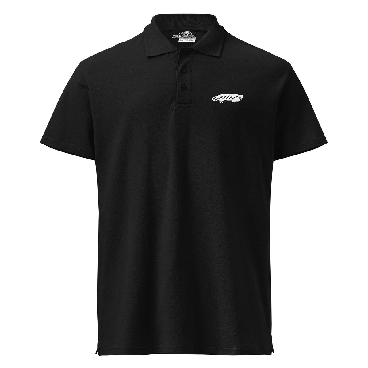 AMARA-A BS02 Polo Ajolote pequeño WHITE - BLACK