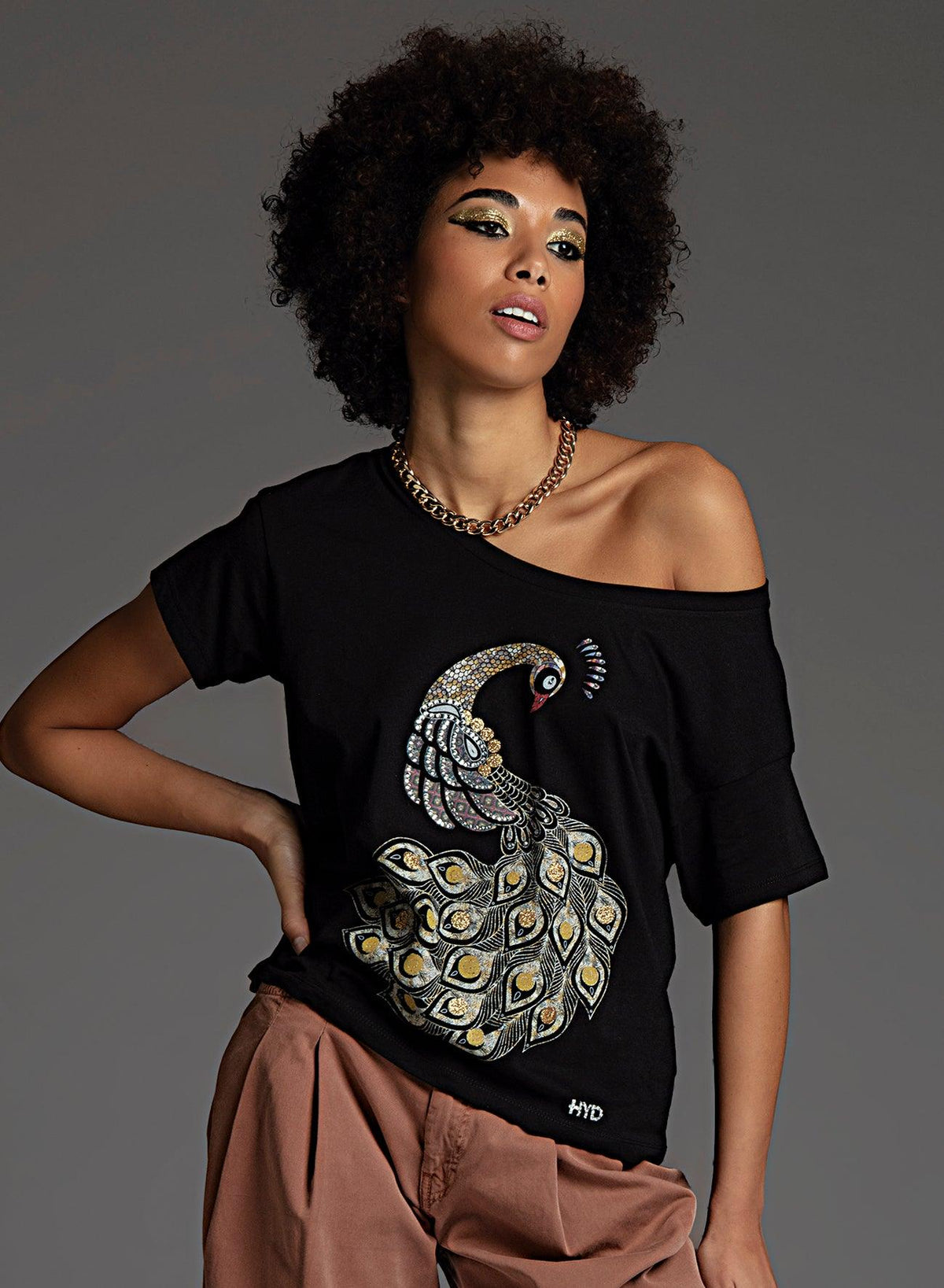 T-shirt TSR Pavone Limited Black - BEST LUXURY STYLE AND ITALIAN CULTURE