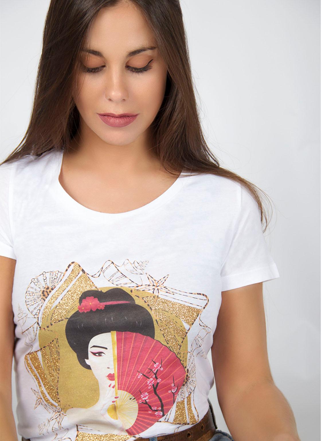 T-shirt TSF Geisha Limited - White - BEST LUXURY STYLE AND ITALIAN CULTURE