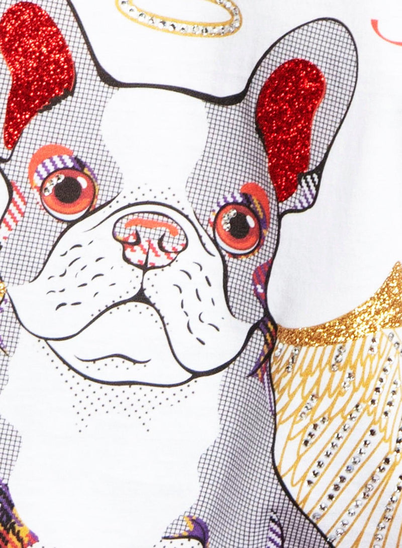 T-shirt TSR French Bulldog Limited White - BEST LUXURY STYLE AND ITALIAN CULTURE