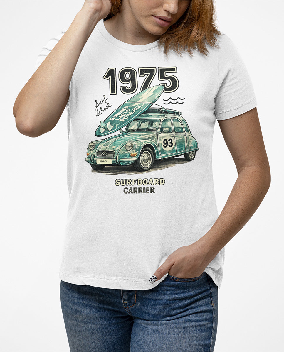 AMARA-A BA23 - T Shirt Unisex AMARA’A Surf trip 75/93 - WHITE