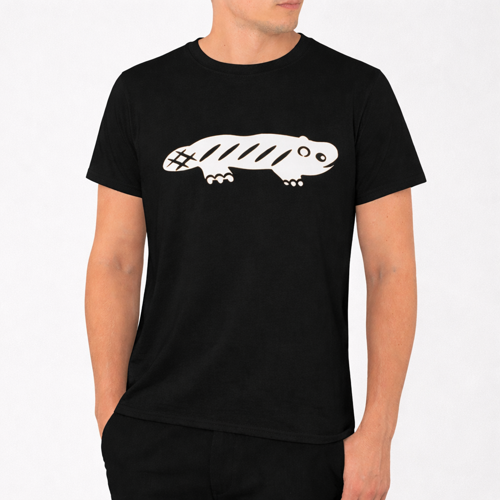 AMARA-A BS01 - T Shirt Big Ajolote WHITE - BLACK