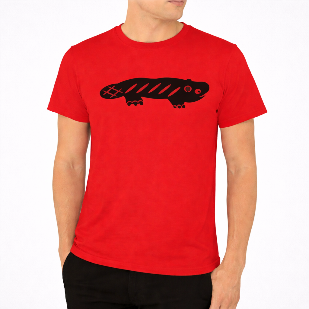 AMARA-A BS01 - T Shirt Big Ajolote BLACK - RED