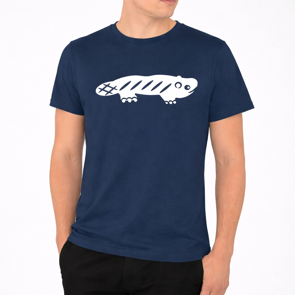 AMARA-A BS01 - T Shirt Big Ajolote WHITE - FRENCH MARINO