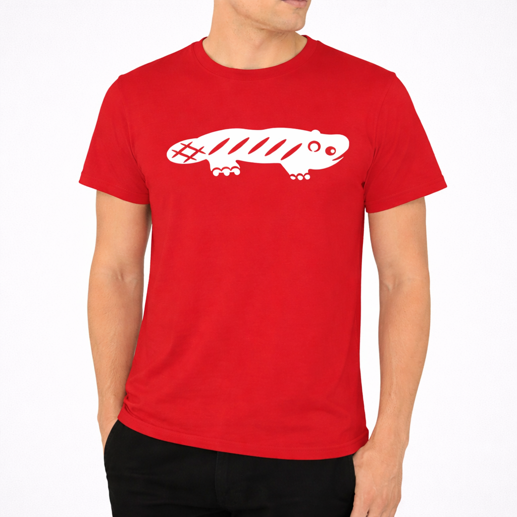 AMARA-A BS01 - T Shirt Big Ajolote WHITE - RED