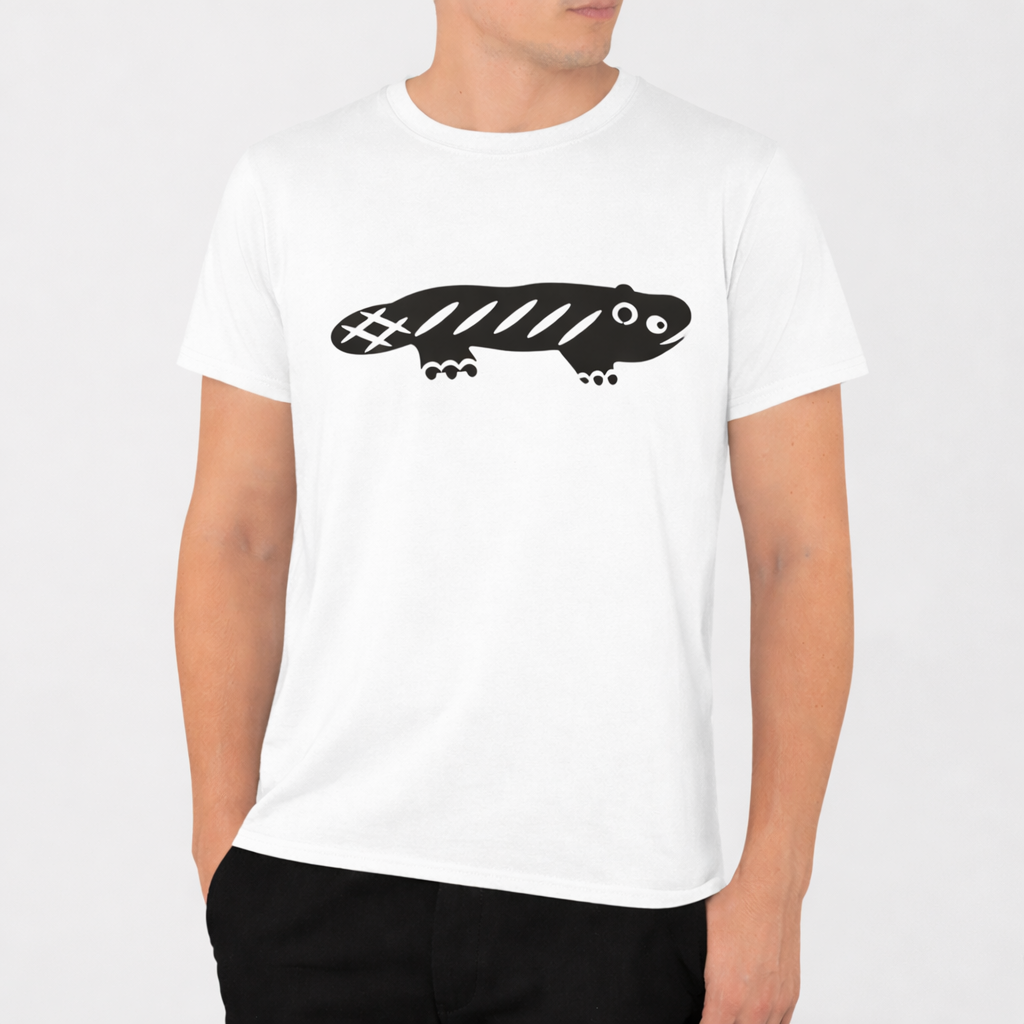 AMARA-A BS01 - T Shirt Big Ajolote BLACK - WHITE