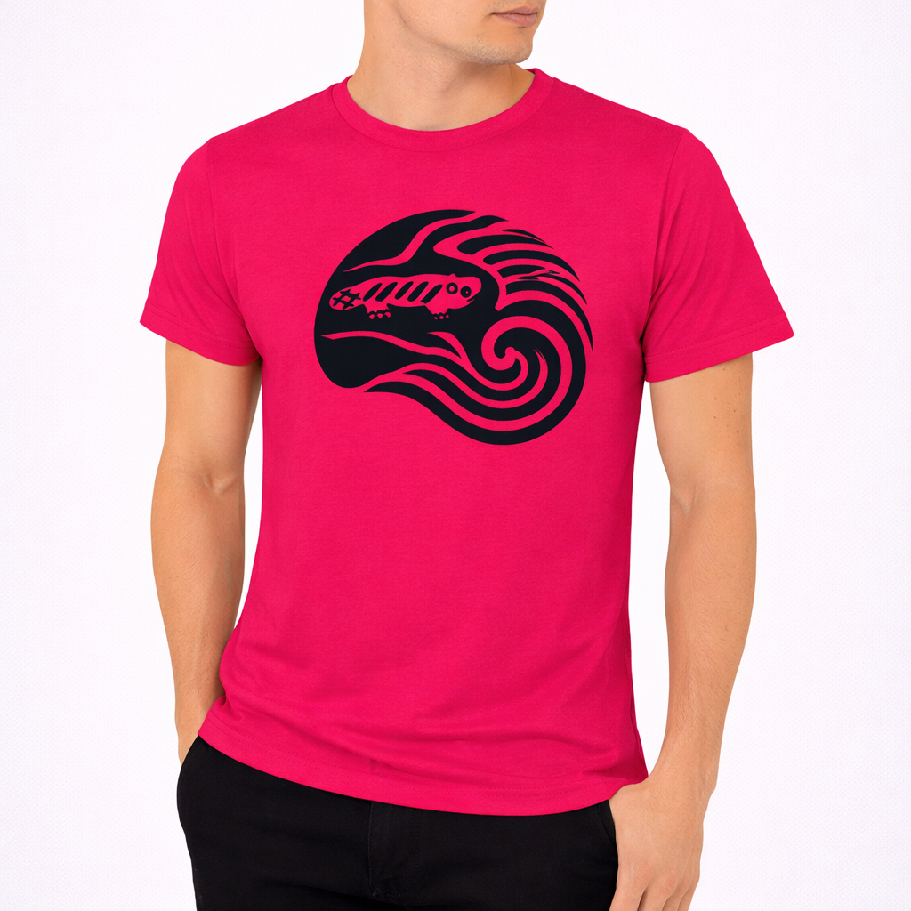 AMARA-A BS09 - T Shirt Ola Large Front BLACK - Fuchsia