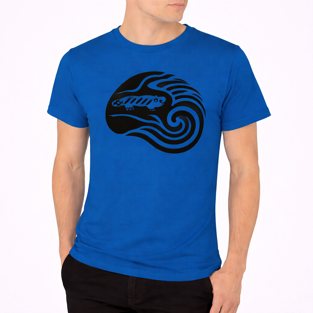 AMARA-A BS09 - T Shirt Ola Large Front BLACK - Tropical Blue