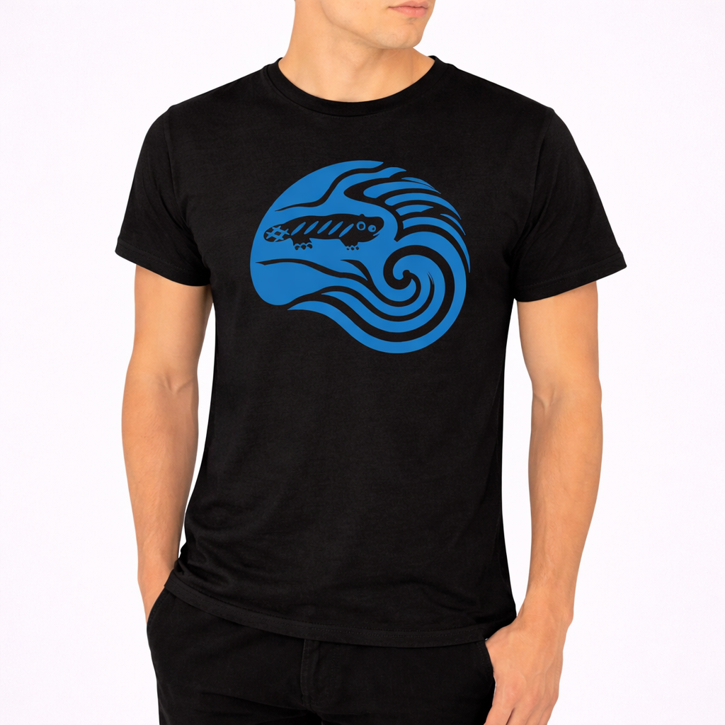 AMARA-A BS09 - T Shirt Ola Grande Front Blue fluo - BLACK