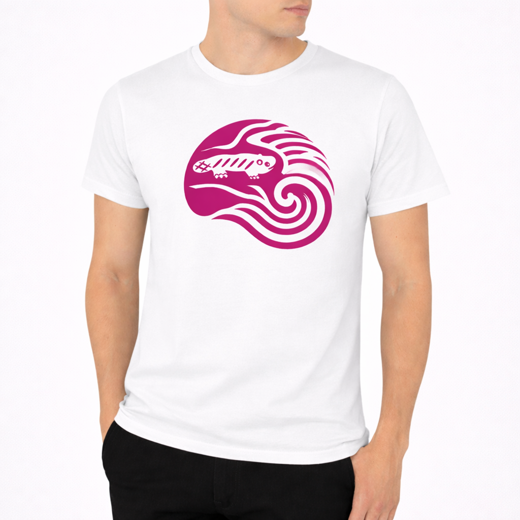 AMARA-A BS09 - T Shirt Ola Grande Front Fucsia Fluo - WHITE