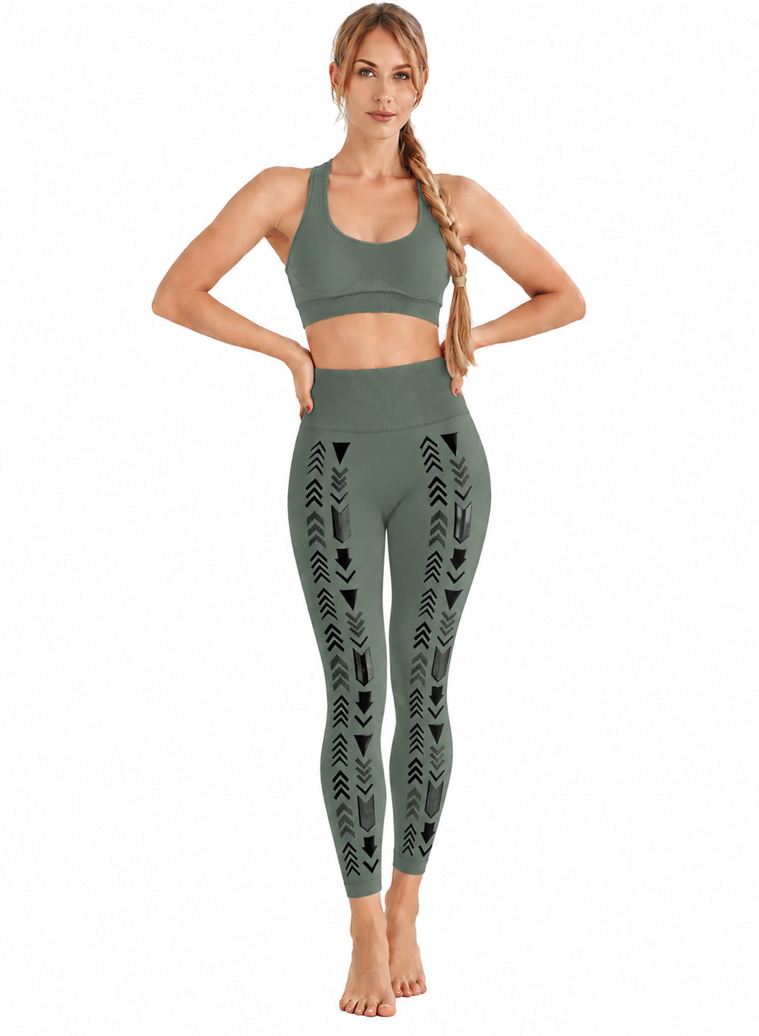 HYD Legging CITY BLACK TRANSFER Sage Leaf