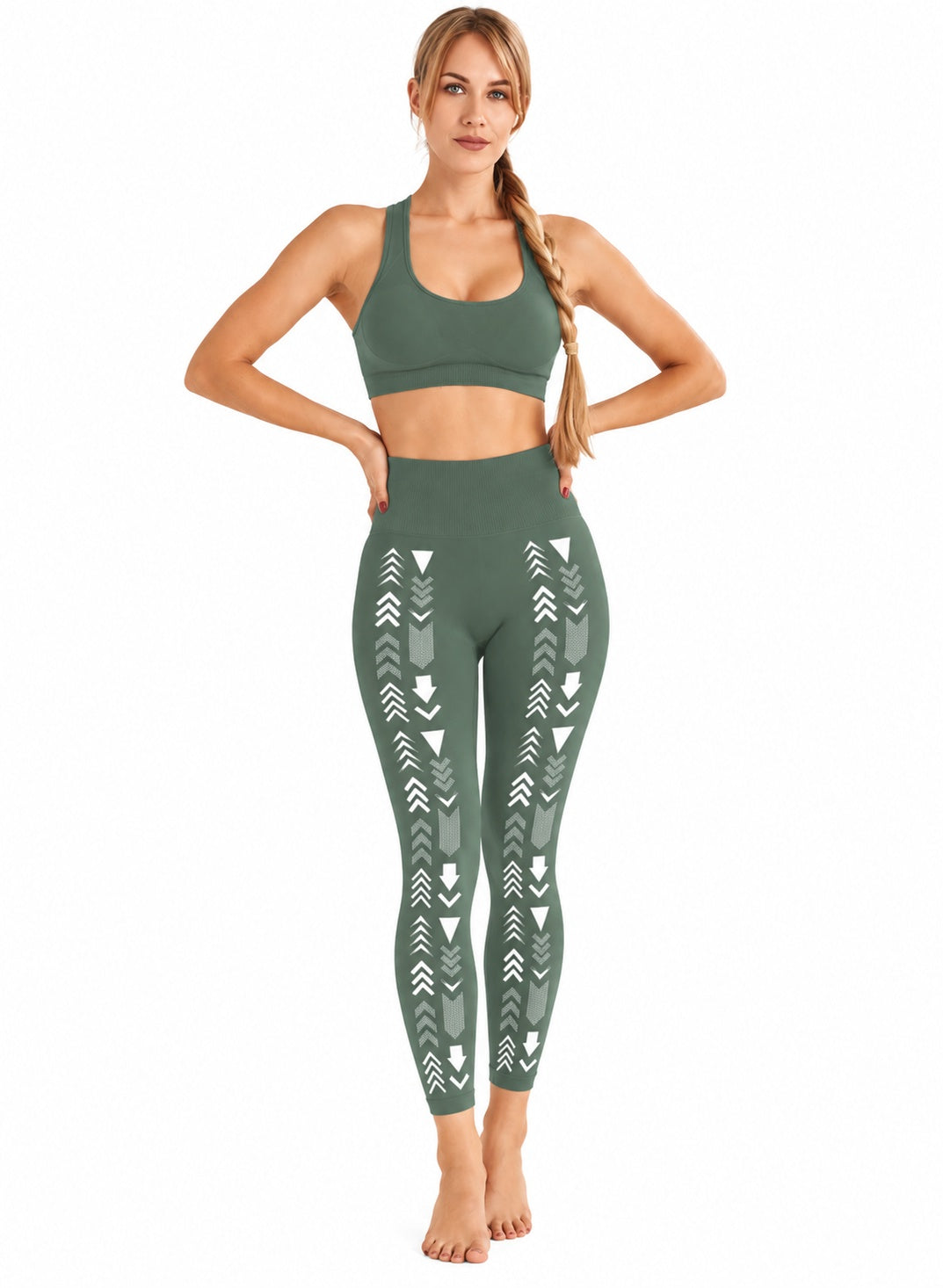 HYD Legging CITY WHITE TRANSFER Sage Leaf