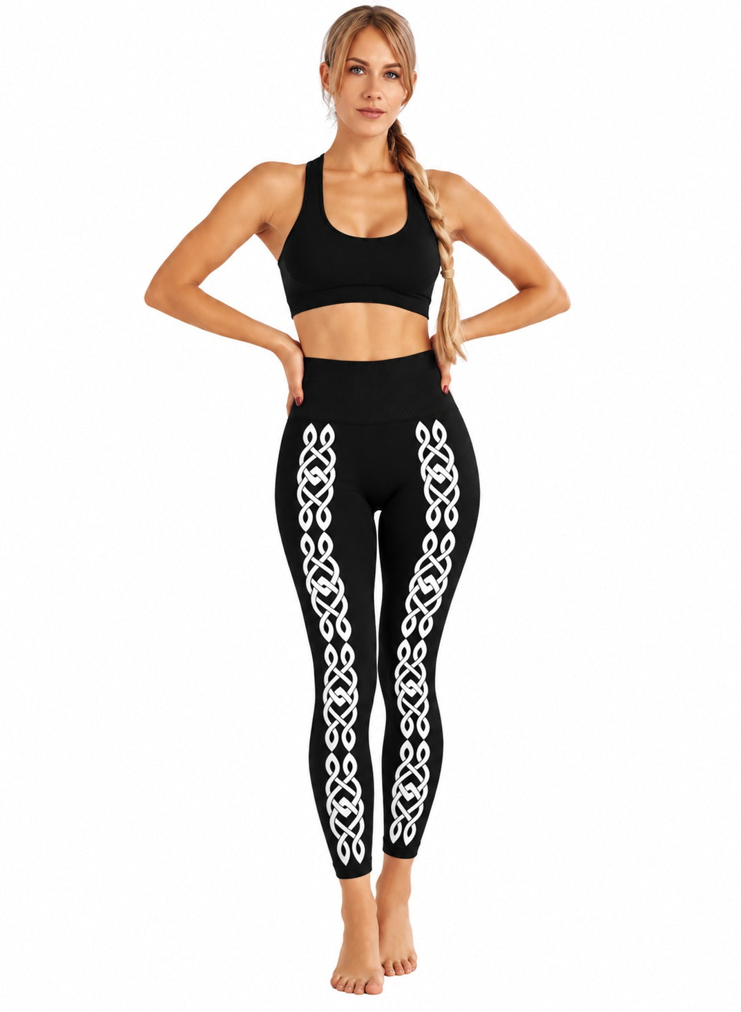HYD Legging VISION WHITE TRANSFER Black sin costuras
