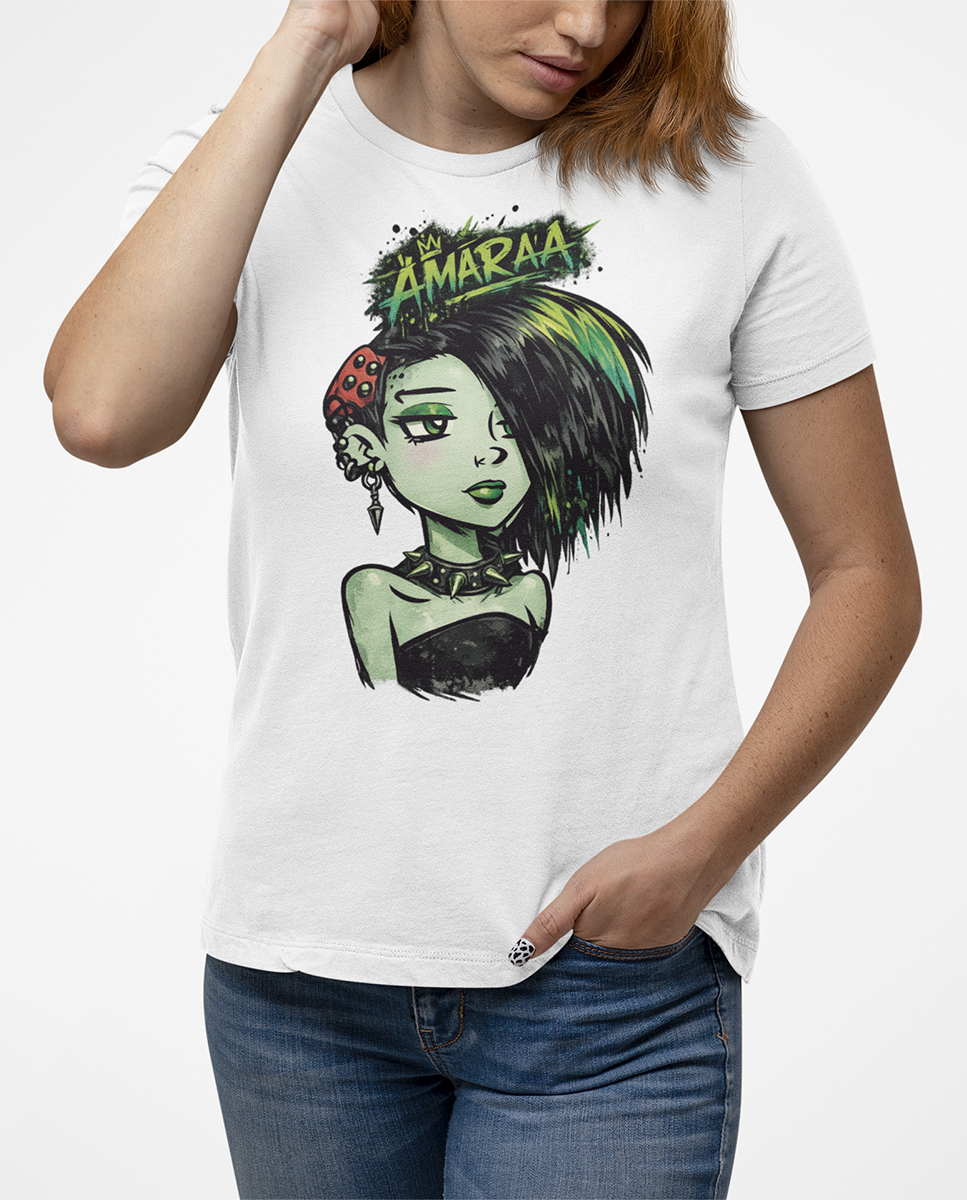 AMARA-A BA20 - T Shirt Unisex AMARA’A Punk - WHITE